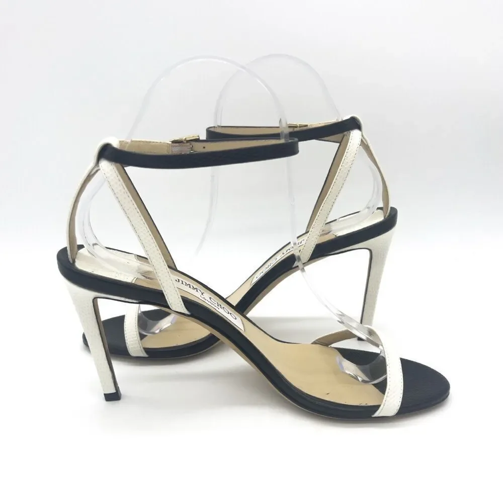 Jimmy Choo Minnie Black and White 85mm Stilettos Size 38.5 - Picture 5 of 12